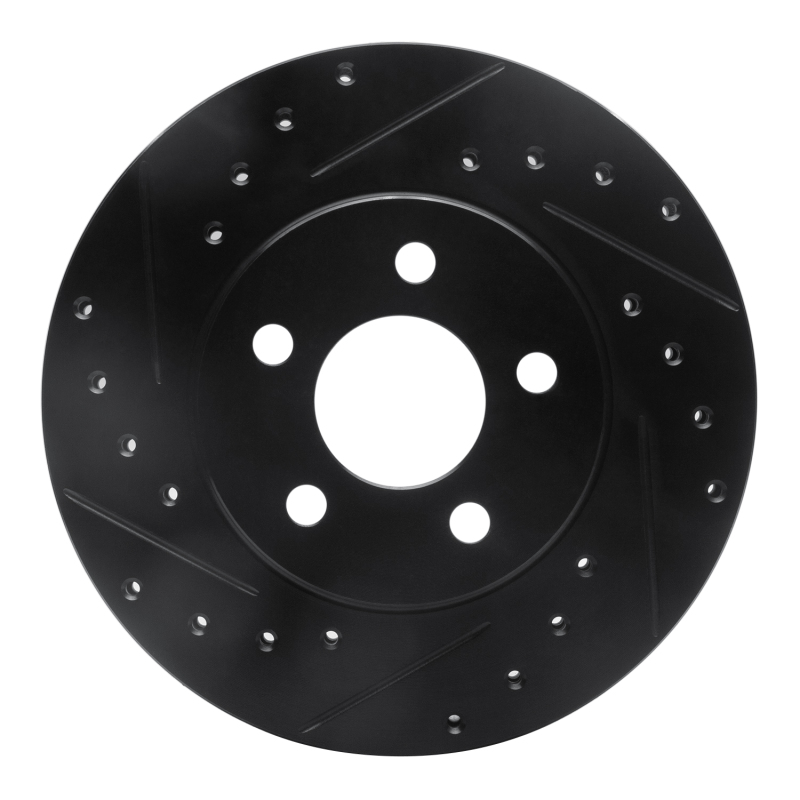 Chrysler CIRRUS Brake Rotor (1) - Front Left - R1 Concepts - Drilled & Slotted - Black - `95-`00